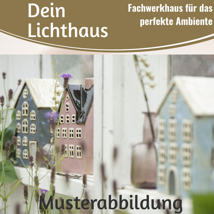 KI-generiertes Bild,Teelichthaus Lichterhaus Nyhavn 19cm Kirche Weiß Stillenat Keramik Teelichthalter