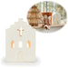 KI-generiertes Bild Teelichthaus Lichterhaus Nyhavn 19cm Kirche Weiß Stillenat Keramik Teelichthalter