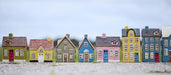 KI-generiertes Bild,Teelichthaus Lichterhaus Nyhavn 14cm Grün Braun Keramik Fachwerkhaus Teelichthalter