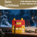 KI-generiertes Bild,Teelichthaus Lichterhaus Nyhavn 18cm Gelb Blau Keramik Fachwerkhaus Teelichthalter