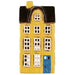 Teelichthaus Lichterhaus Nyhavn 20cm Gelb Blau Keramik Fachwerkhaus Teelichthalter