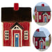 Teelichthaus Lichterhaus Nyhavn 17cm Rot Blau Keramik Fachwerkhaus Teelichthalter
