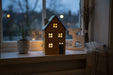Teelichthaus Lichterhaus Nyhavn 18cm Gelb Blau Keramik Fachwerkhaus Teelichthalter