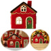 Teelichthaus Lichterhaus Nyhavn 10cm Rot Schwarz Keramik Fachwerkhaus Teelichthalter