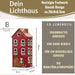 KI-generiertes Bild,Teelichthaus Lichterhaus Nyhavn 20cm Rot Schwarz Keramik Fachwerkhaus Teelichthalter