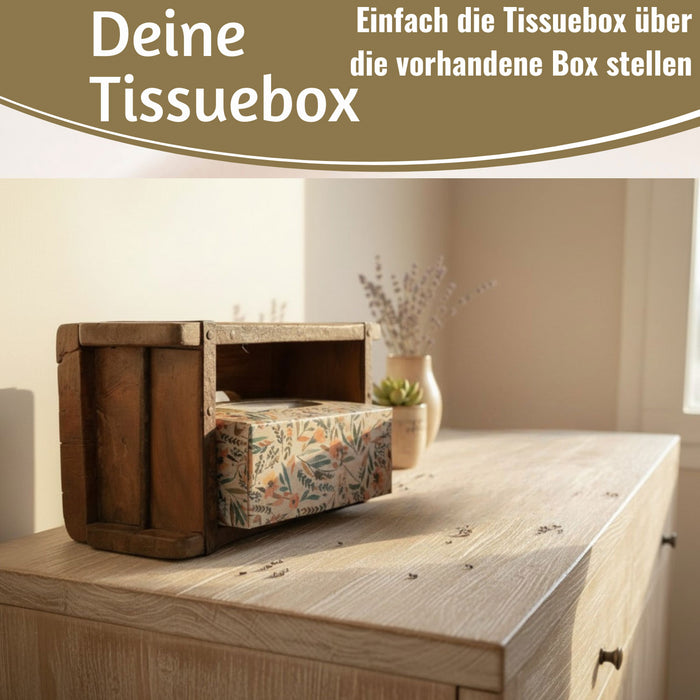 KI-generiertes Bild,Tissue-Box Holz 31cm Braun Ziegelform Kosmetiktuch-Spender Taschentuch