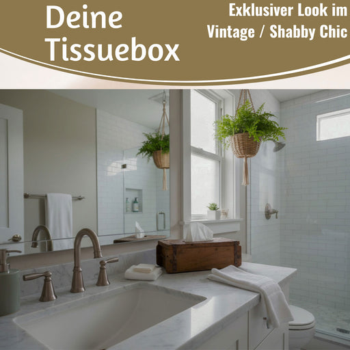 KI-generiertes Bild,Tissue-Box Holz 31cm Braun Ziegelform Kosmetiktuch-Spender Taschentuch