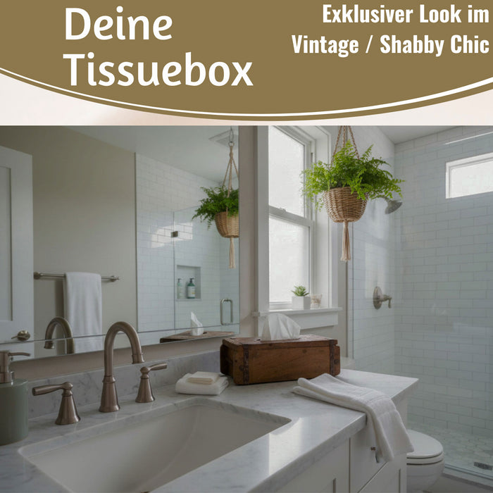 Tissue-Box Holz 31cm Braun Ziegelform Kosmetiktuch-Spender Taschentuch