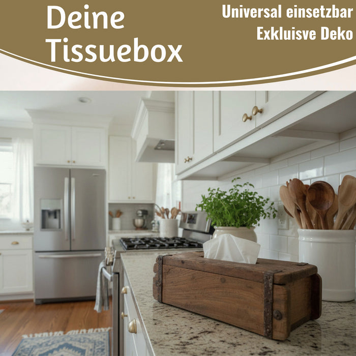 KI-generiertes Bild,Tissue-Box Holz 31cm Braun Ziegelform Kosmetiktuch-Spender Taschentuch
