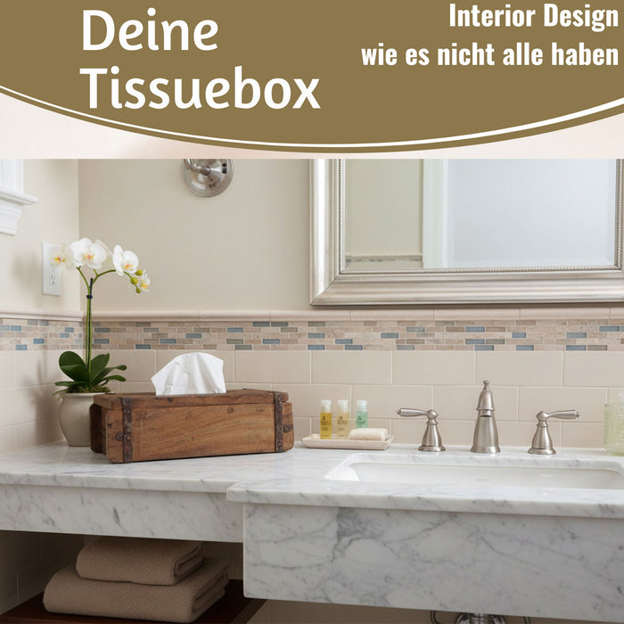 KI-generiertes Bild,Tissue-Box Holz 31cm Braun Ziegelform Kosmetiktuch-Spender Taschentuch