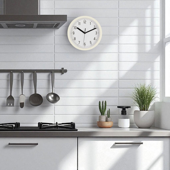 Nostalgische Wanduhr Cream Weiß 20cm Leicht Ablesbar Vintage Küchenuhr Bürouhr Retro