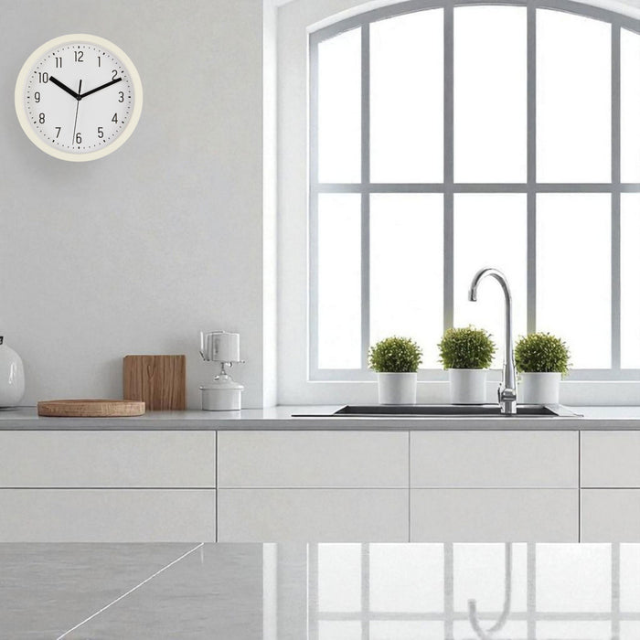 Nostalgische Wanduhr Cream Weiß 20cm Leicht Ablesbar Vintage Küchenuhr Bürouhr Retro