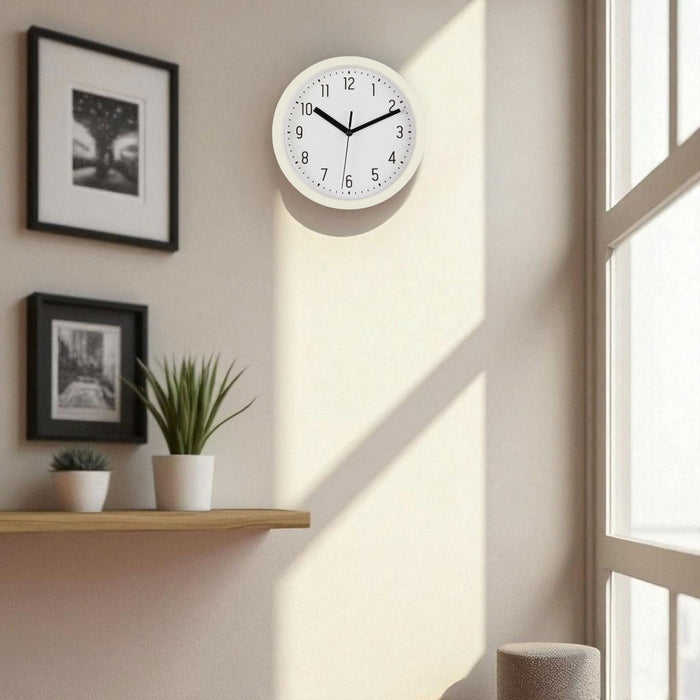 Nostalgische Wanduhr Cream Weiß 20cm Leicht Ablesbar Vintage Küchenuhr Bürouhr Retro