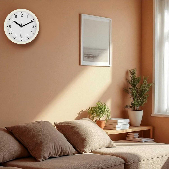 Nostalgische Wanduhr Cream Weiß 20cm Leicht Ablesbar Vintage Küchenuhr Bürouhr Retro