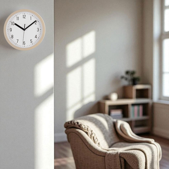 Nostalgische Wanduhr Sand Beige 20cm Leicht Ablesbar Vintage Küchenuhr Bürouhr Retro