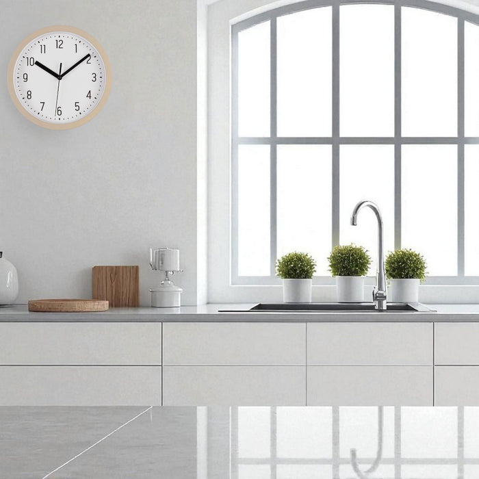 Nostalgische Wanduhr Sand Beige 20cm Leicht Ablesbar Vintage Küchenuhr Bürouhr Retro