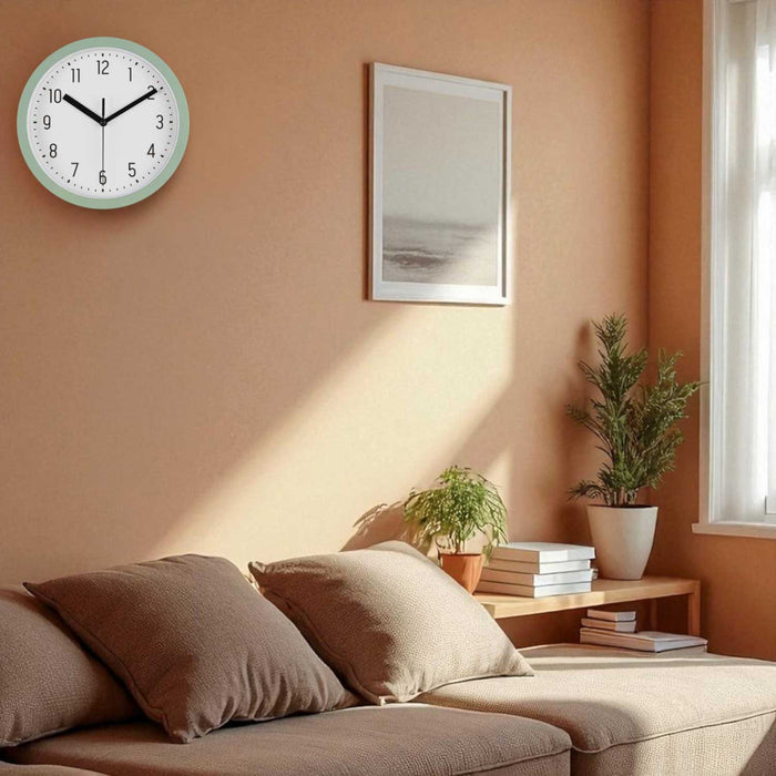 Nostalgische Wanduhr Grün 20cm Leicht Ablesbar Vintage Küchenuhr Bürouhr Retro