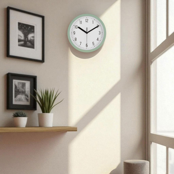 Nostalgische Wanduhr Grün 20cm Leicht Ablesbar Vintage Küchenuhr Bürouhr Retro
