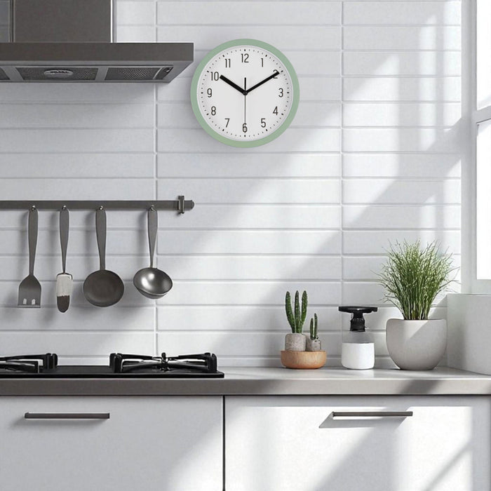 Nostalgische Wanduhr Grün 20cm Leicht Ablesbar Vintage Küchenuhr Bürouhr Retro