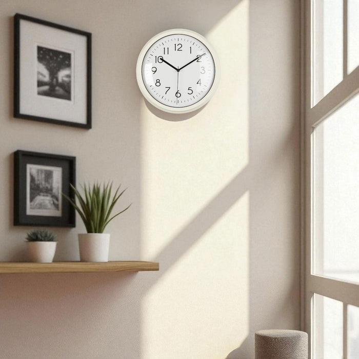 Nostalgische Wanduhr Cream Weiß 26cm Leicht Ablesbar Vintage Küchenuhr Bürouhr Retro