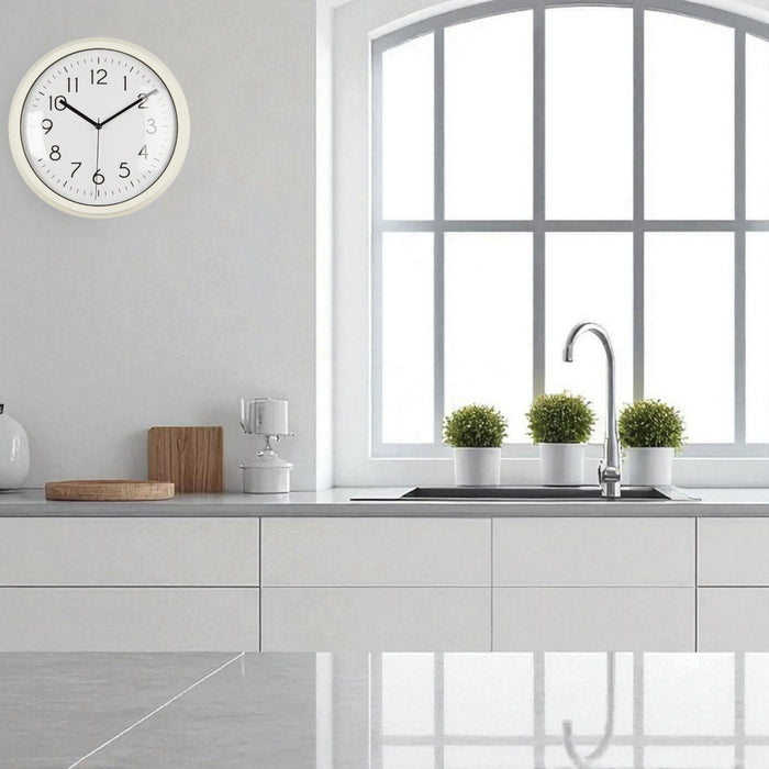 Nostalgische Wanduhr Cream Weiß 26cm Leicht Ablesbar Vintage Küchenuhr Bürouhr Retro