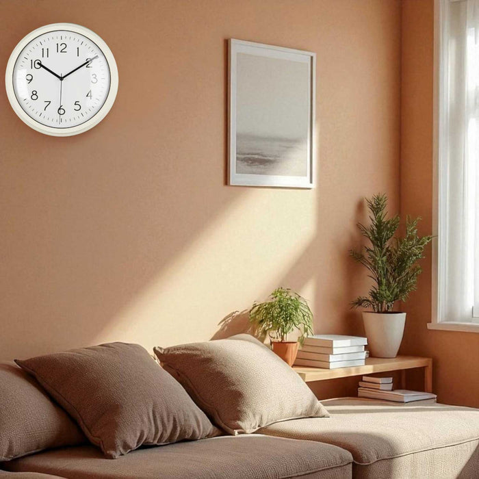 Nostalgische Wanduhr Cream Weiß 26cm Leicht Ablesbar Vintage Küchenuhr Bürouhr Retro