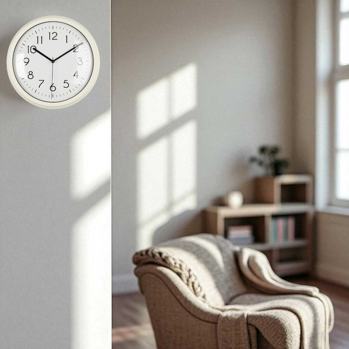 Nostalgische Wanduhr Cream Weiß 26cm Leicht Ablesbar Vintage Küchenuhr Bürouhr Retro