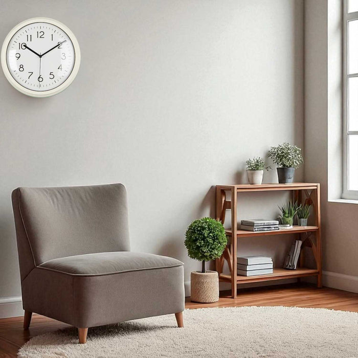 Nostalgische Wanduhr Cream Weiß 26cm Leicht Ablesbar Vintage Küchenuhr Bürouhr Retro