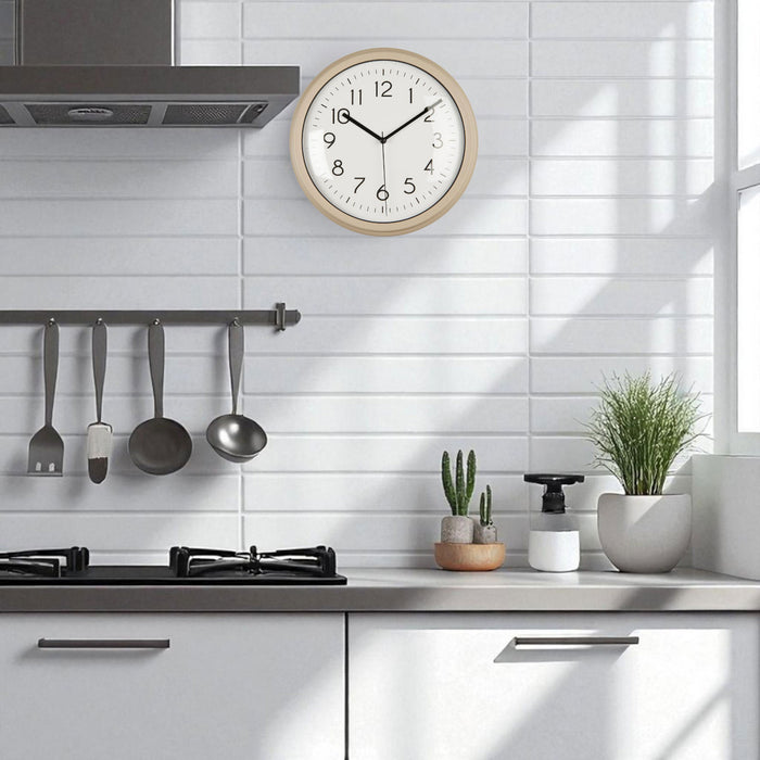 Nostalgische Wanduhr Sand Beige 26cm Leicht Ablesbar Vintage Küchenuhr Bürouhr Retro