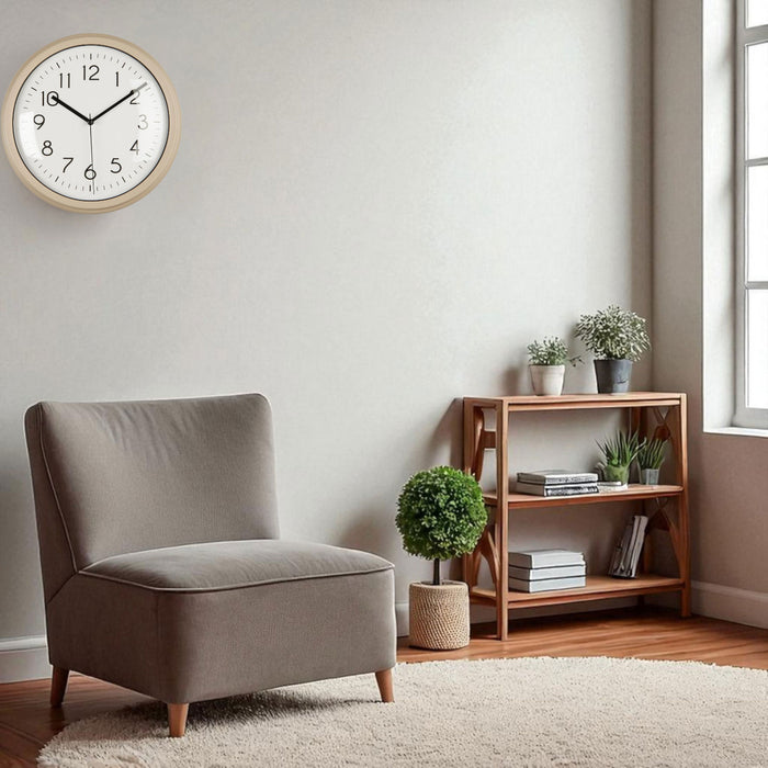 Nostalgische Wanduhr Sand Beige 26cm Leicht Ablesbar Vintage Küchenuhr Bürouhr Retro