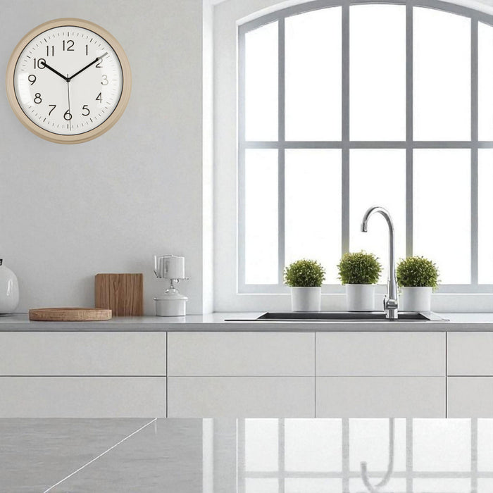 Nostalgische Wanduhr Sand Beige 26cm Leicht Ablesbar Vintage Küchenuhr Bürouhr Retro