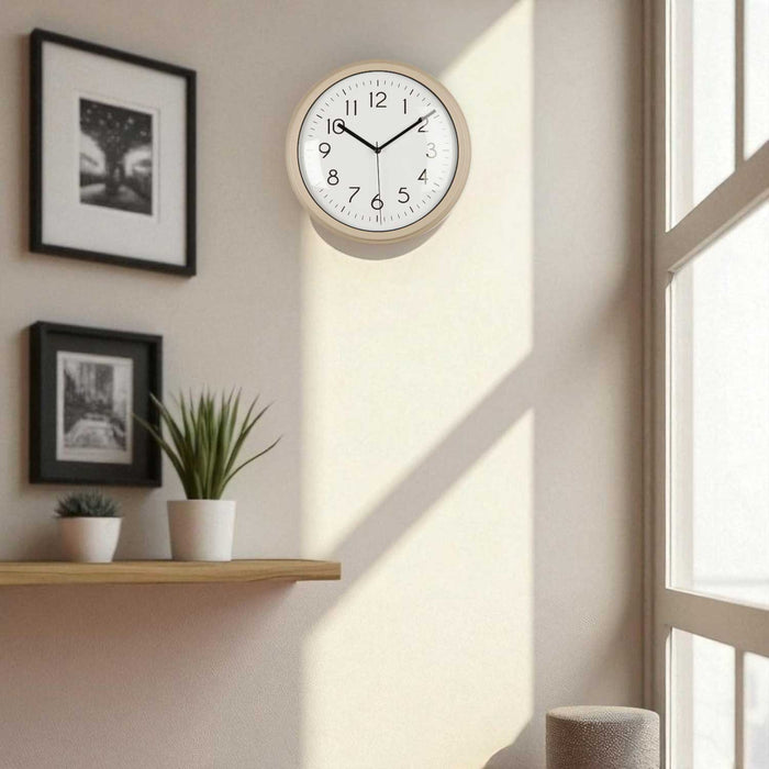 Nostalgische Wanduhr Sand Beige 26cm Leicht Ablesbar Vintage Küchenuhr Bürouhr Retro