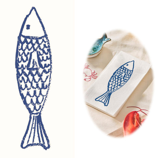 16 Servietten 40x40cm 3-lagig Maritim Motiv Fisch Tisch-Deko Papierservietten