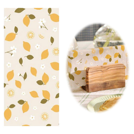 16 Servietten 40x40cm 3-lagig Motiv Zitrone Tisch-Deko Papierservietten