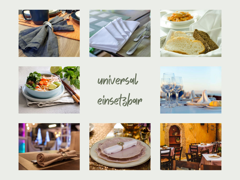 Vintage Stoffserviette 45x45cm Freja Mint Grün Serviette Vollzwirn Leinen Baumwolle