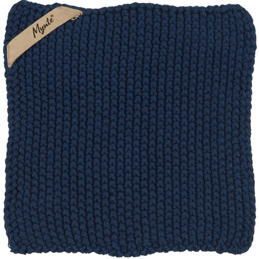 Vintage Topflappen 22cm Mynte Midnight Blau Gestrickt 100% Baumwolle OEKO-TEX 100