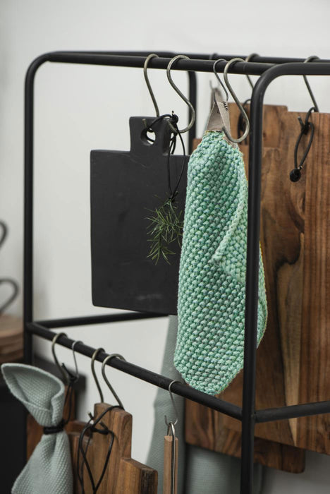 Vintage Topflappen 22cm Mynte Wasabi Grün Gestrickt 100% Baumwolle OEKO-TEX 100