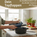 KI-generiertes Bild,Vintage Topflappen 22cm Mynte Midnight Blau Gestrickt 100% Baumwolle OEKO-TEX 100