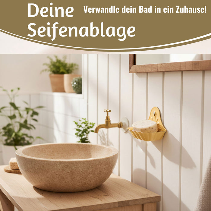 IB Laursen Seifenschale Emaille Gelb 16cm Wandmontage Seifenhalter Seifenablage
