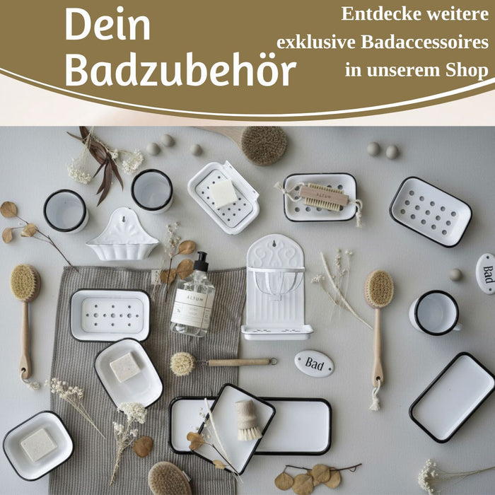 IB Laursen Seifenschale Emaille Weiß 21cm mit Ablauf Wandmontage Seifenhalter