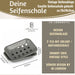 KI-generiertes Bild,IB Laursen Emaille Seifenschale 2-tlg Grau 15cm mit Ablauf Altum Seifenablage
