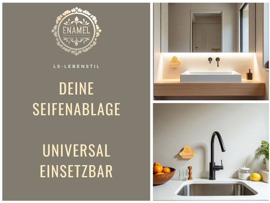 IB Laursen Seifenschale Emaille Gelb 16cm Wandmontage Seifenhalter Seifenablage