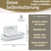 KI-generiertes Bild,IB Laursen Seifenschale Emaille Weiß 16cm mit Ablauf Wandmontage Seifenhalter