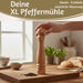 Design XL Holz Salzmühle & Pfeffermühle Akazie 32cm Keramikmahlwerk Gewürzmühle