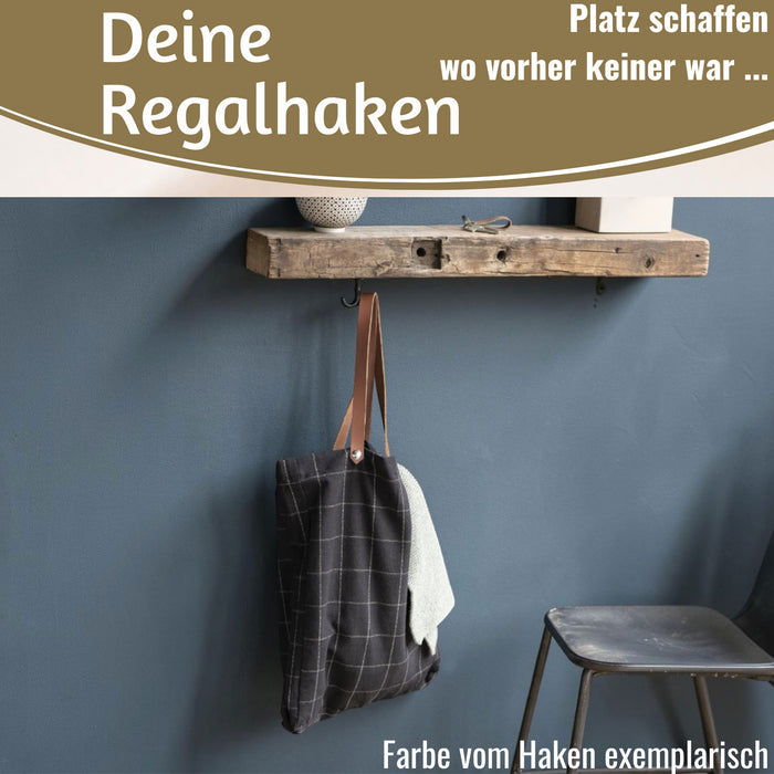KI-generiertes Bild,IB Laursen Doppel Regalhaken Weiß Vintage Schrankhaken Kleiderhaken Deckenhaken