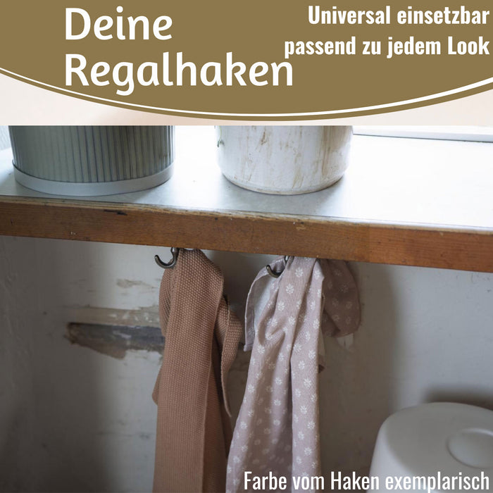 KI-generiertes Bild,IB Laursen Doppel Regalhaken Weiß Vintage Schrankhaken Kleiderhaken Deckenhaken