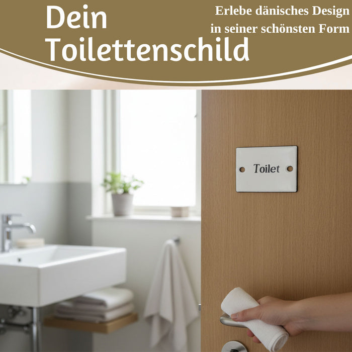Vintage Emaille Türschild Toilet 6x5cm Toilettenschild Deko Nostalgie Schild