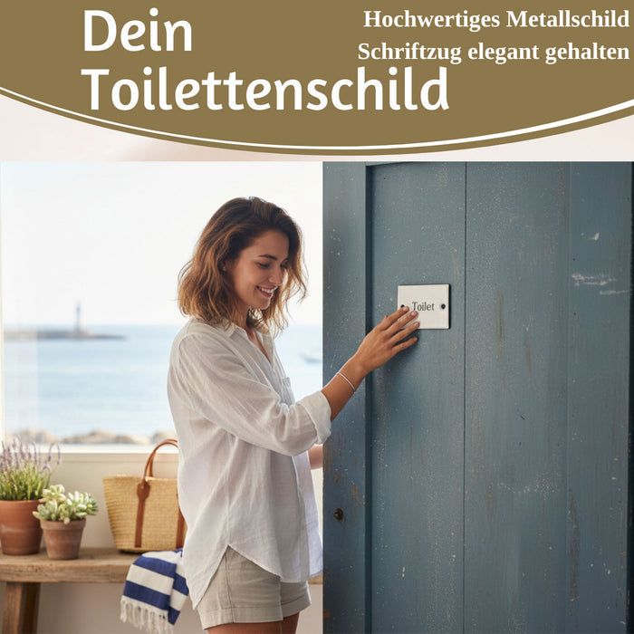Vintage Emaille Türschild Toilet 6x5cm Toilettenschild Deko Nostalgie Schild