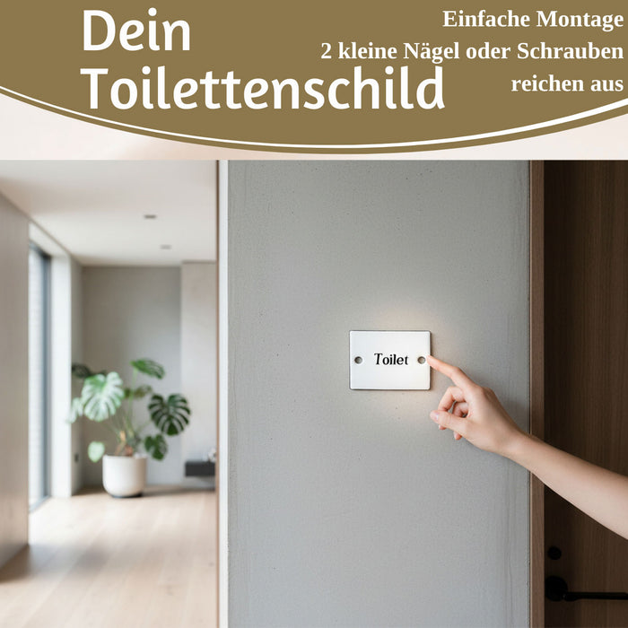 Vintage Emaille Türschild Toilet 6x5cm Toilettenschild Deko Nostalgie Schild