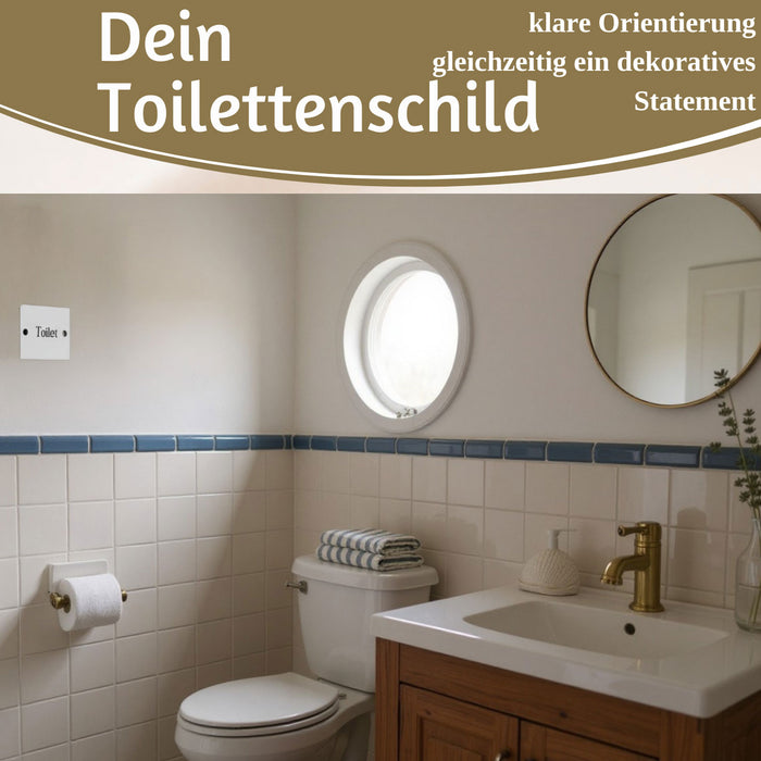 Vintage Emaille Türschild Toilet 6x5cm Toilettenschild Deko Nostalgie Schild